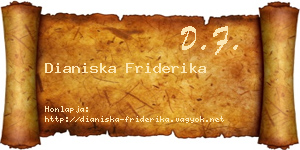 Dianiska Friderika névjegykártya
